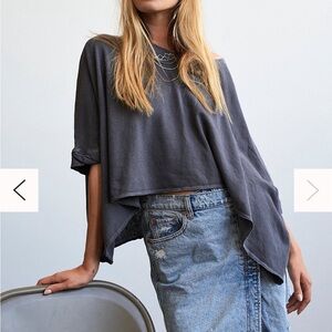 we the free cc tee in washed black size small